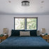 Modern Dimmable LED Flush Mount Ceiling Light Black Linen Drum Shade